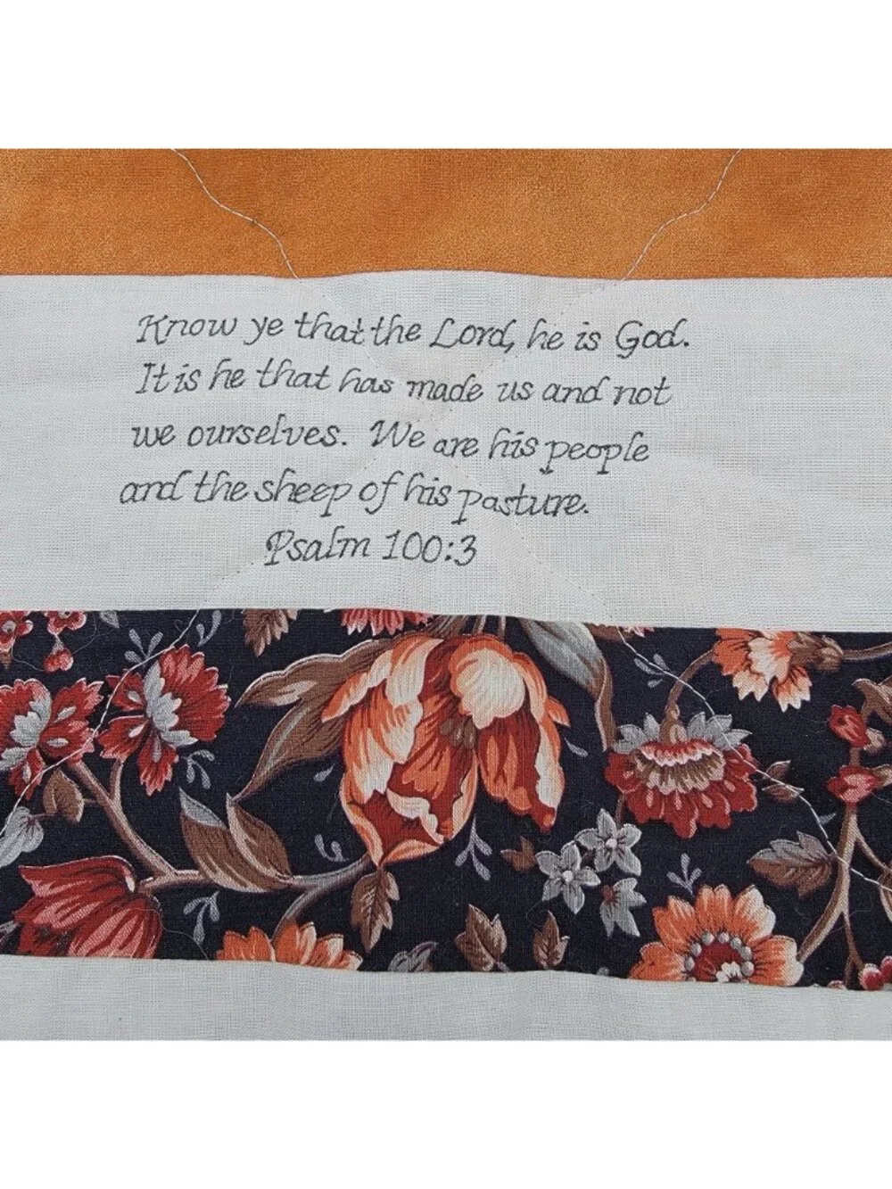 Handmade Christian Scripture Quilt With Cross Bible Verses 55
